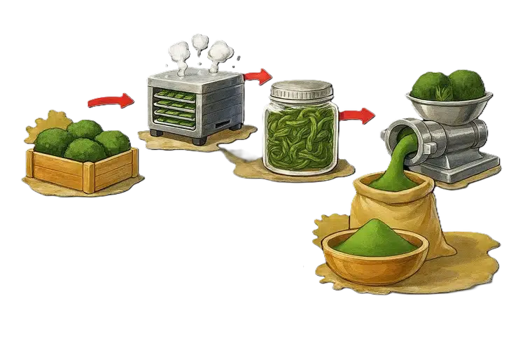 brokoli tozu nedir ve nasıl yapılır sorusuna cevap veren bir görsel