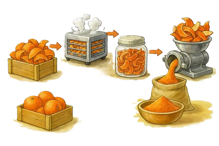 Portakal kabuğu tozu nedir ve nasıl yapılır sorusuna cevap veren bir görsel