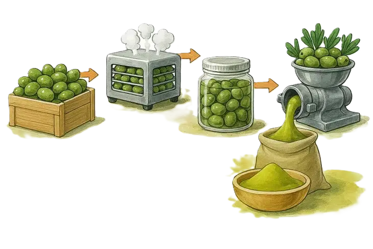 zeytin tozu nedir ve nasıl yapılır sorusuna cevap veren bir görsel